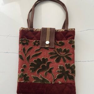 Boho Handmade Upholstery Fabric Small tote NWOT